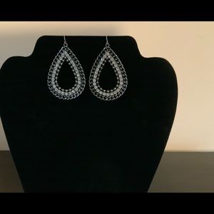 Black/Silver Jeweled Earrings